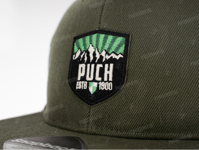 Pet Puch Logo Patch olijfgroen / zwart snapback 